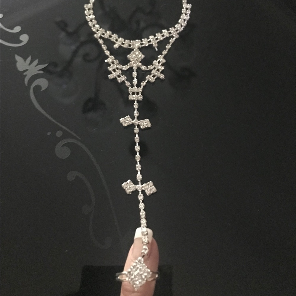 Beautiful Rhinestone Toe Ring Ankle Bracelet! - Picture 3 of 5